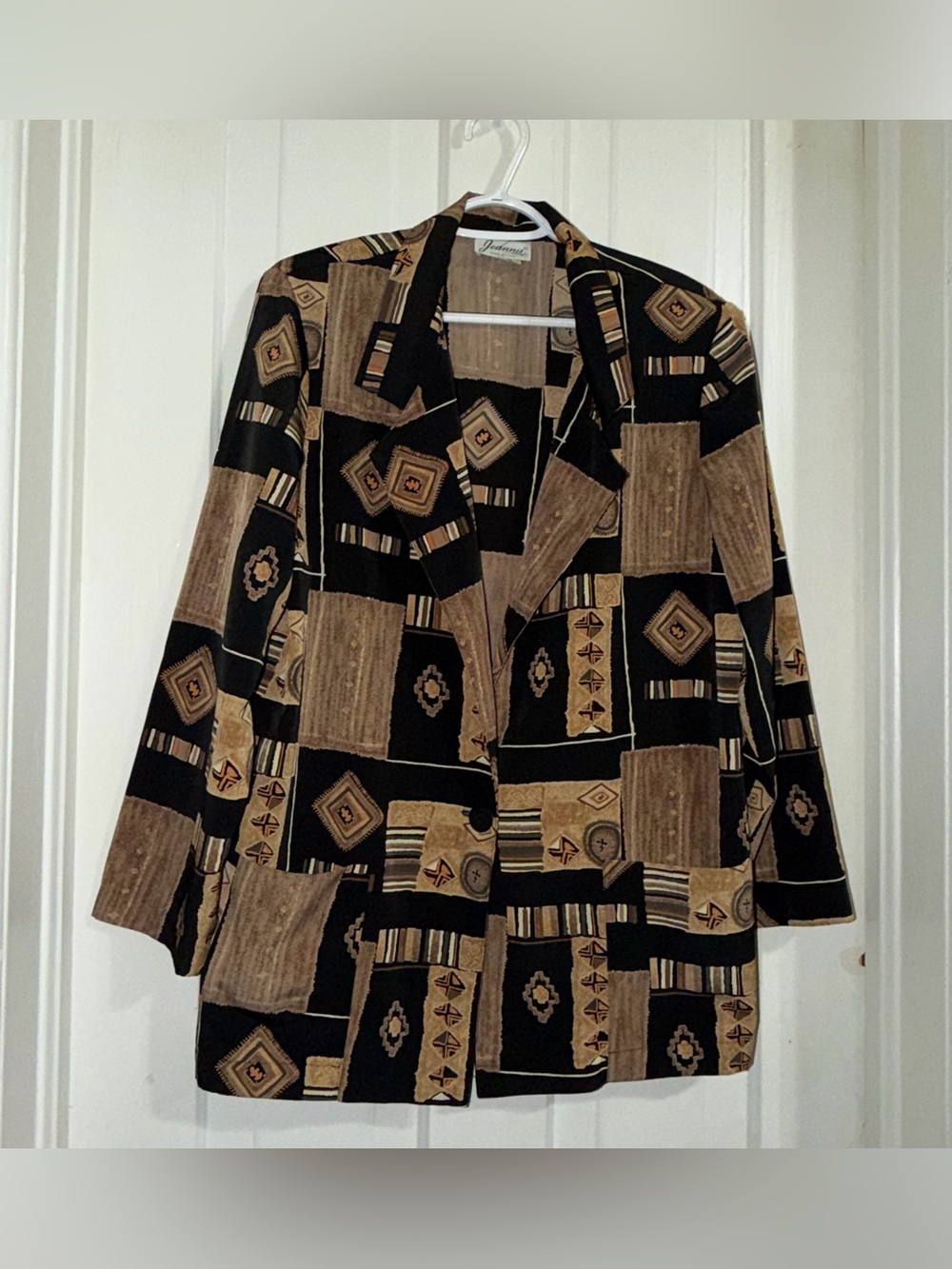 Vintage women's size medium blazer Patchwork Print Blazer Jacket